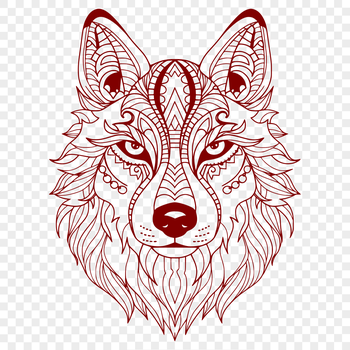 A digital illustration of a Husky's head with intricate details.