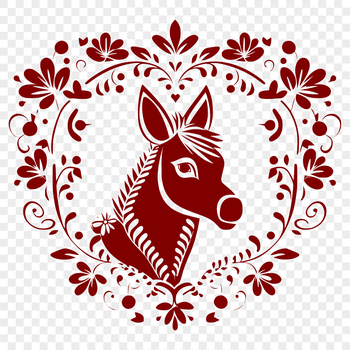 An SVG vector image of a donkey's face with intricate details.