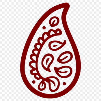An intricately designed paisley motif, suitable for vector art applications.