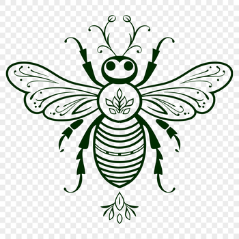 A detailed illustration of a bee in full body, suitable for vector art and graphic design projects.