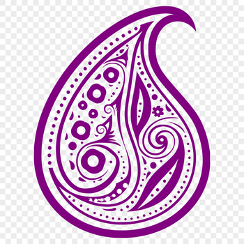 A stylized paisley shape with intricate details, suitable for vector designs and projects.