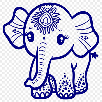 A detailed illustration of a standing elephant in full body form, suitable for vector design and commercial or personal use.