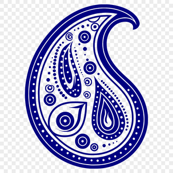 Ornate paisley pattern featuring intricate shape designs, ideal for vector art and clipart projects.