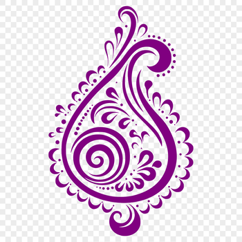 A stylized ornate paisley shape suitable for various design applications.
