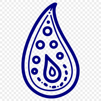 A simple line drawing of an ornate paisley shape suitable for vector art and graphic design.