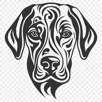 A stylized illustration of a Great Dane's head, suitable for various design projects.