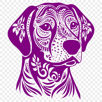 A high-quality digital illustration of a Labrador Retriever's head, suitable for various graphic design applications.