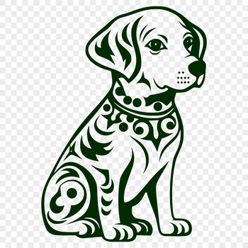 A close-up illustration of a Labrador Retriever's face, showcasing the breed's distinctive features.