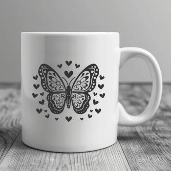 Close-up illustration of a colorful butterfly with ornate patterns, suitable for gardening and vector design projects.