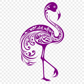 A large, ornate bird standing on one leg, with bright pink feathers and a distinctive beak.