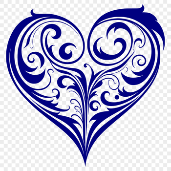 A decorative heart shape with intricate details, suitable for vector design and cutting machine use.