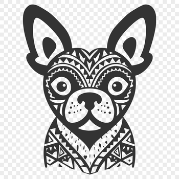 A detailed illustration of a Boston Terrier's head, ideal for vector art designs and clip art.