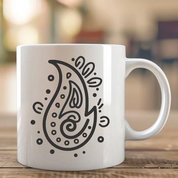 A stylized ornate paisley shape designed for vector art and embellishment.