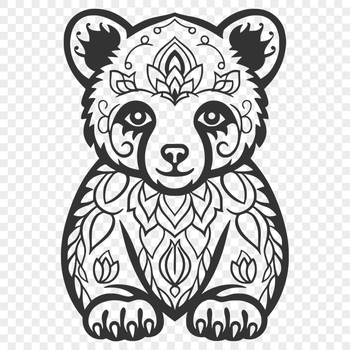 Creative Sitting Bear Vector Art