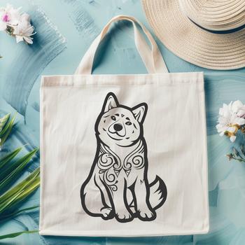 An SVG graphic representation of a shiba inu animal, suitable for various design applications.