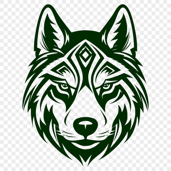 Vector illustration of a Siberian Husky's head, suitable for cutting machine designs and digital art projects.