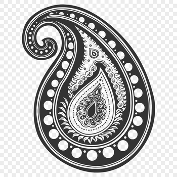 A decorative paisley shape, designed as a vector graphic.