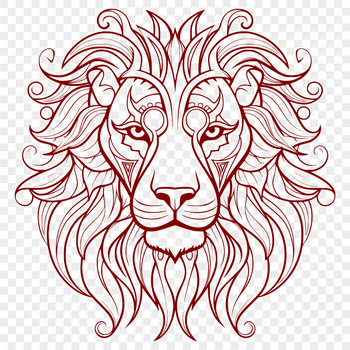 A detailed illustration of a lion's majestic head, suitable for vector art and cutting machine designs.
