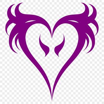 An intricate vector heart graphic with detailed curves and edges, ideal for use in digital designs.