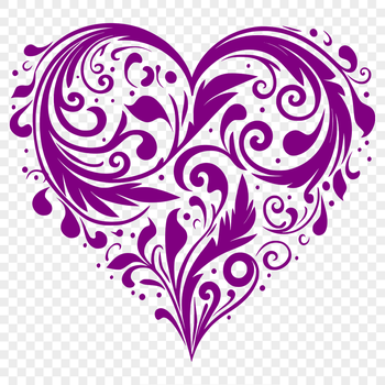 Ornate illustration of a heart shape, suitable for various graphic design projects.