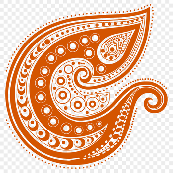A stylized ornate paisley shape with intricate details, suitable for vector design projects.