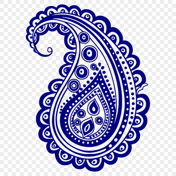 An intricate design element featuring a traditional paisley motif in vector format.
