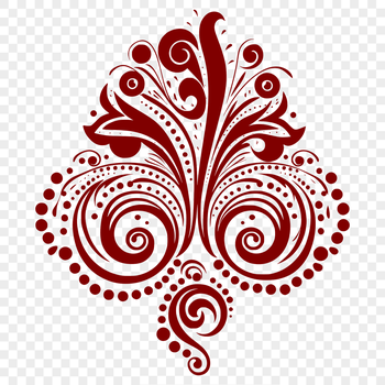 A decorative paisley shape with intricate details, suitable for vector graphics.