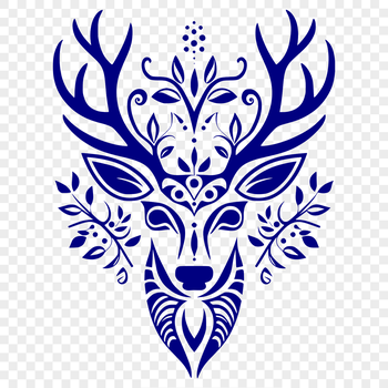 A stylized deer head illustration created with vector art.