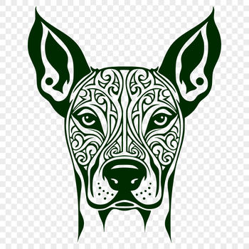 Vector image of a Doberman Pinscher featuring intricate details suitable for cutting machine designs.