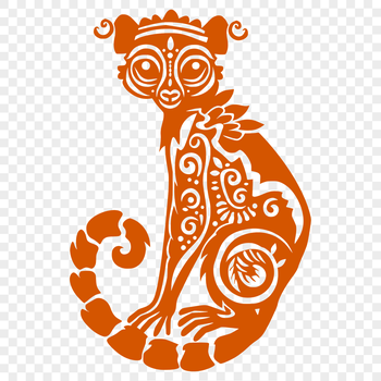 A full-body illustration of a lemur, suitable for clip art and vector design.
