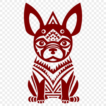 A detailed, full-body illustration of a sitting Boston Terrier.