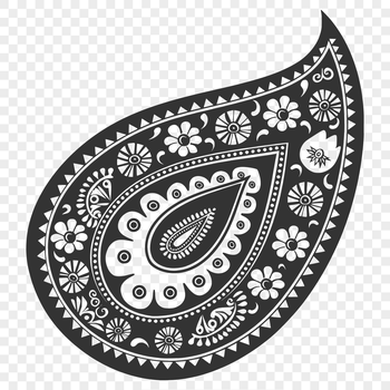 A traditional ornate paisley shape used as a vector design element in various digital formats.