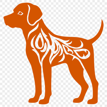 A detailed, full-body illustration of a standing Labrador Retriever dog.