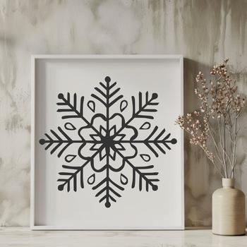 Detailed snowflake illustration in vector format.