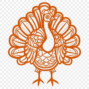 A detailed illustration of a turkey in full body pose, suitable for various design purposes.