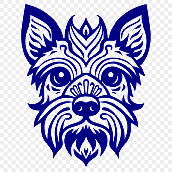 A high-quality illustration of a small dog breed known as the Yorkshire Terrier.