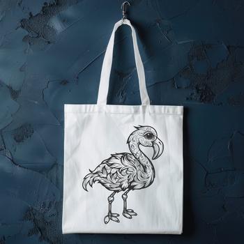 A detailed, full-body illustration of a Flamingo, ideal for vector art projects.