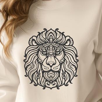 A high-quality SVG illustration of a lion's majestic head, suitable for commercial and personal projects.