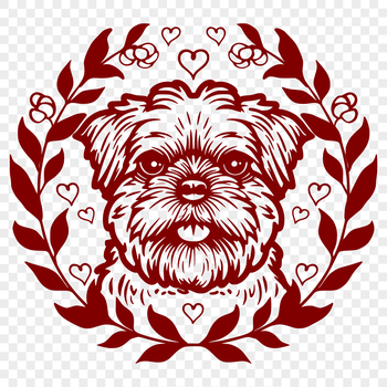 A small breed dog with a flat face and curved tail, featuring ornate details suitable for various digital applications.