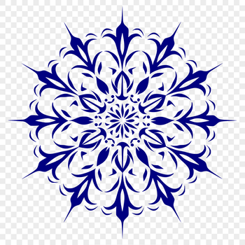 A delicate, ornate snowflake design with intricate details, suitable for winter-themed projects.
