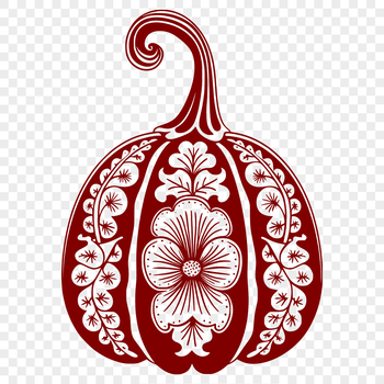 A stylized squash design featuring intricate floral patterns, suitable for cutting machines or laser cutters.
