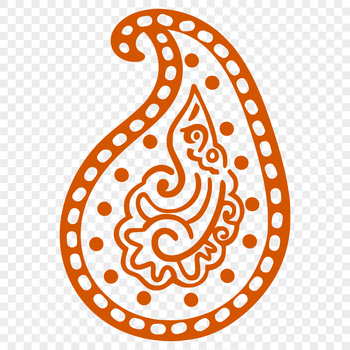 A stylized ornate paisley shape suitable for vector design and cutting machine projects.
