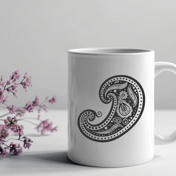 A stylized ornate paisley shape used as an embellishment in vector art designs.