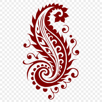 Ornate paisley shape with intricate details for use in vector design and crafting.