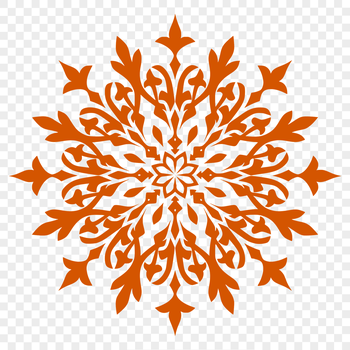 Ornate winter decoration featuring a delicate snowflake design.