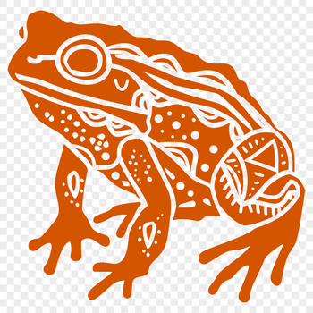 An ornate design featuring a cartoon animal, a toad, for various applications.