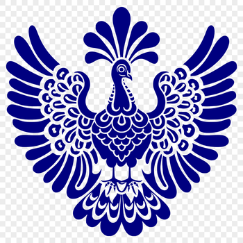 A stylized illustration of a farm animal, depicting the body and plumage of a turkey in detail.