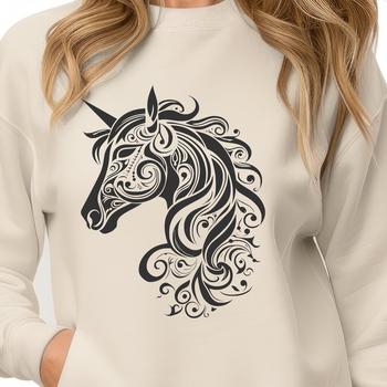 Ornate Unicorn In PDF And PNG