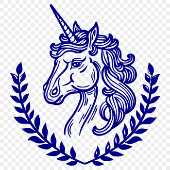 A detailed illustration of a mythical creature with a horse-like body and a single horn protruding from its head.