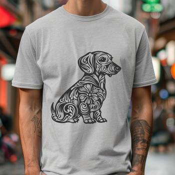 Floral Dachshund In PDF And PNG